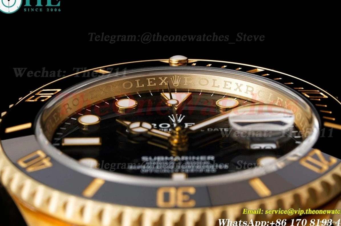 Black YG Clean 40mm Dot YG 116618LN VS3135 Submariner 0112